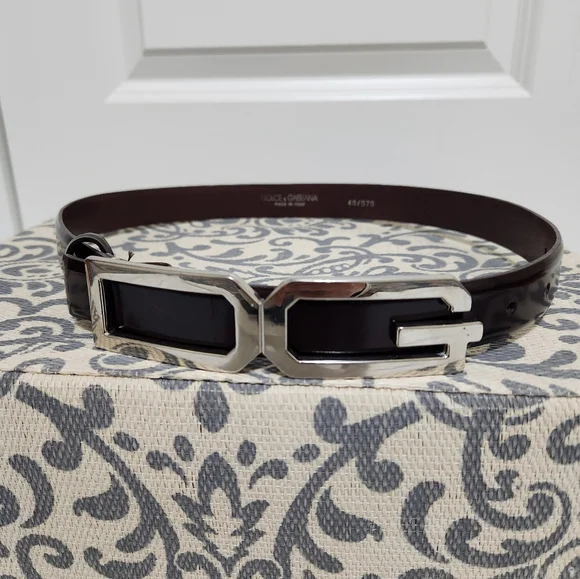 VINTAGE Dolce and Gabbana Brown Leather Belt with Silver Hardware (Ladie… - Picture 5 of 7